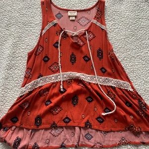 Red Patterned Tank